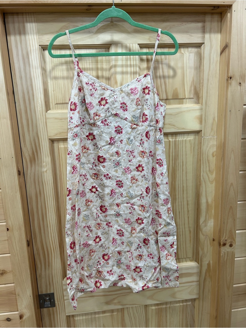 Vintage 90s GAP Floral Slip Dress 100% Linen M